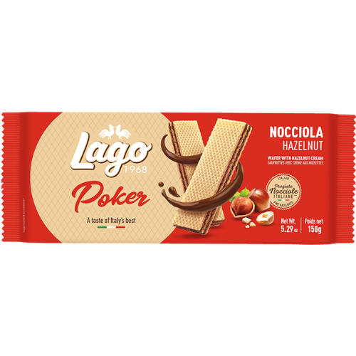 Lago Poker Wafer With Nocciola 16X150g dimarkcash&carry