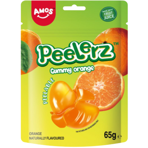Amos Peelerz Gummy ( Halal ) Orange 12x65g dimarkcash&carry