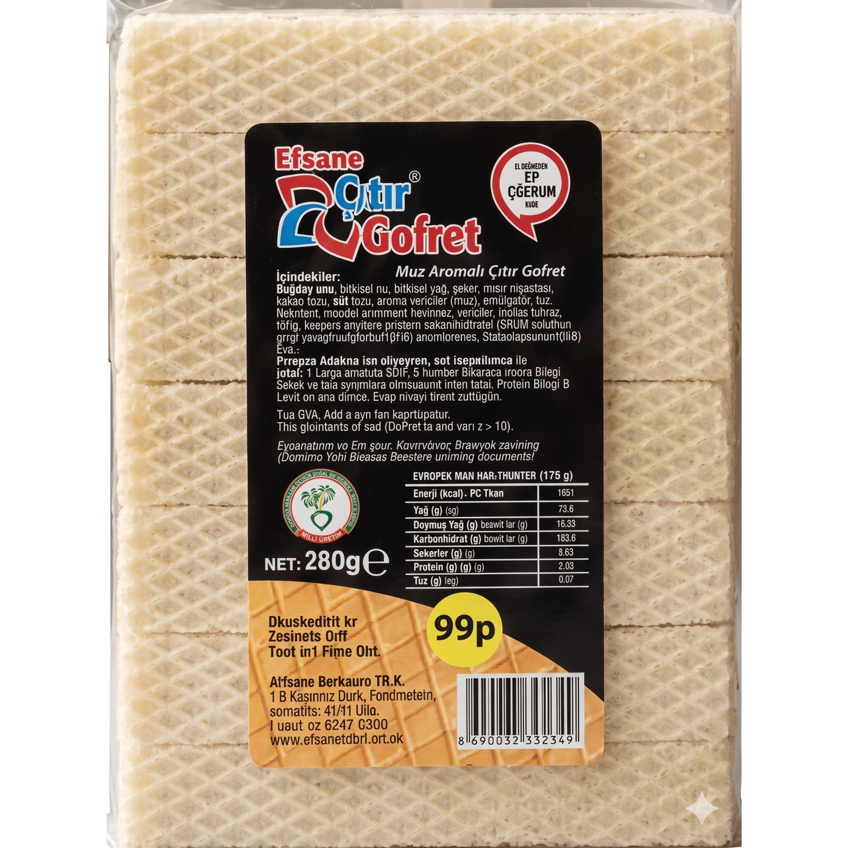 Efsane Wafers Banana 24x280g