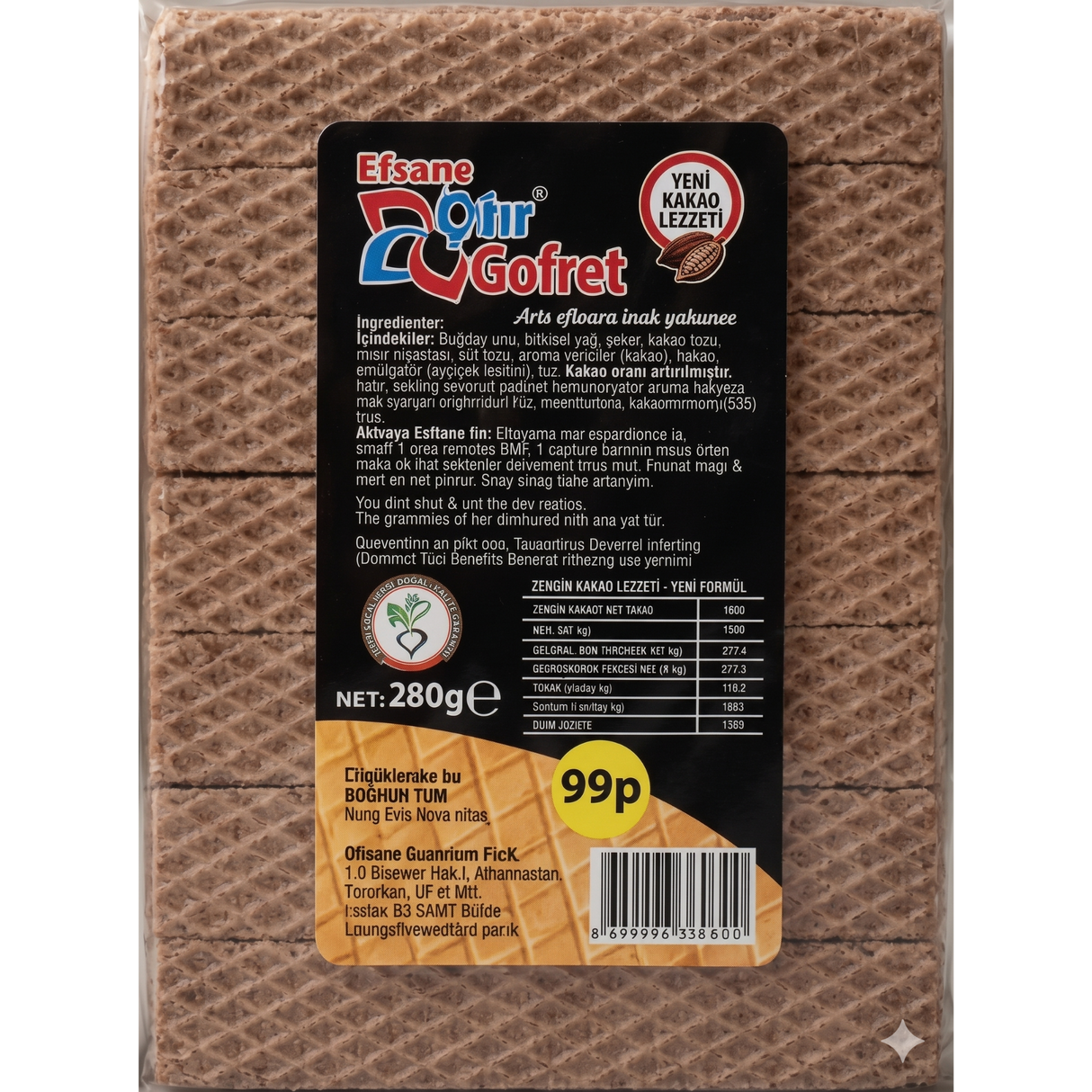 Efsane Wafers Cacao 24x280g