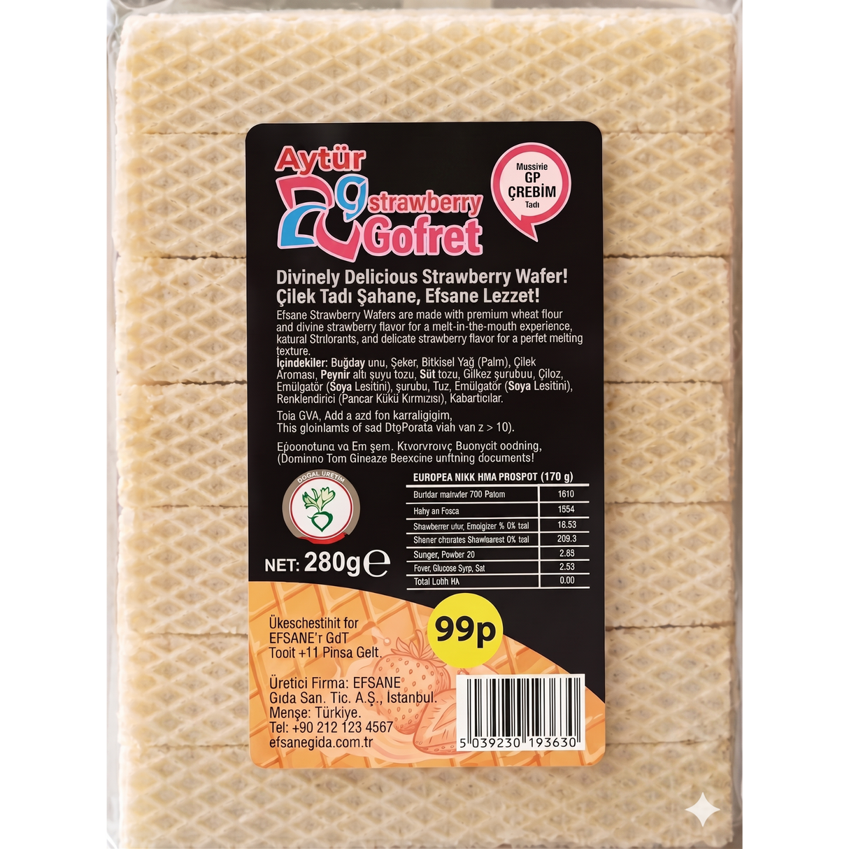 Efsane Wafers Strawberry 24x280g