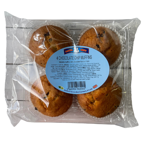 Baker Boys 4 Chocolate Chip Muffin Cakes dimarkcash&carry