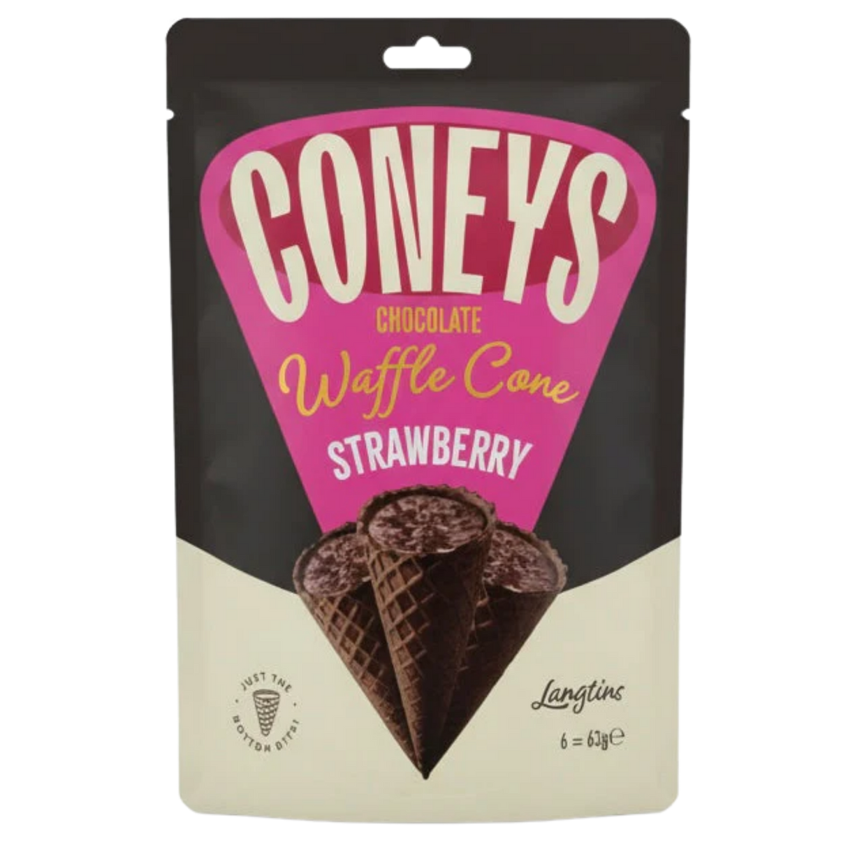 Coneys- Choc Cone Strawberry 12X63G dimarkcash&carry