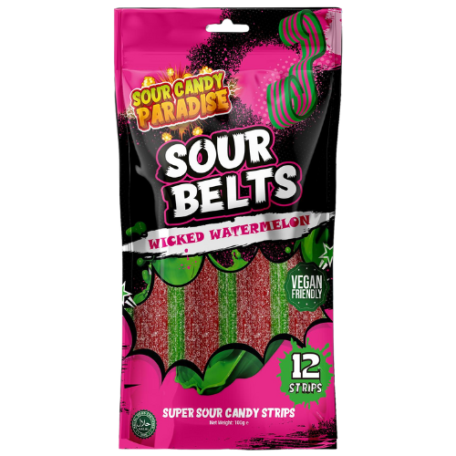 Sour Belts Wicked Watermelon 12X100G dimarkcash&carry