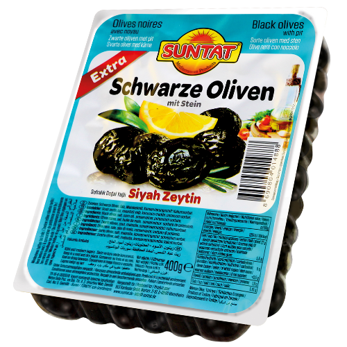 Suntat Black Olives Extra (Vac) 24X400G dimarkcash&carry