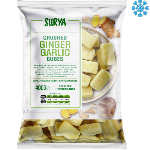 Surya Iqf Crushed Garlic & Ginger 10X400G - Collection Only Frozen Product dimarkcash&carry