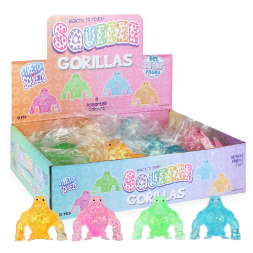 Squeezy Gorilla W/Sugar & Sparkle12 Pcs 4 Mixed Flavours dimarkcash&carry