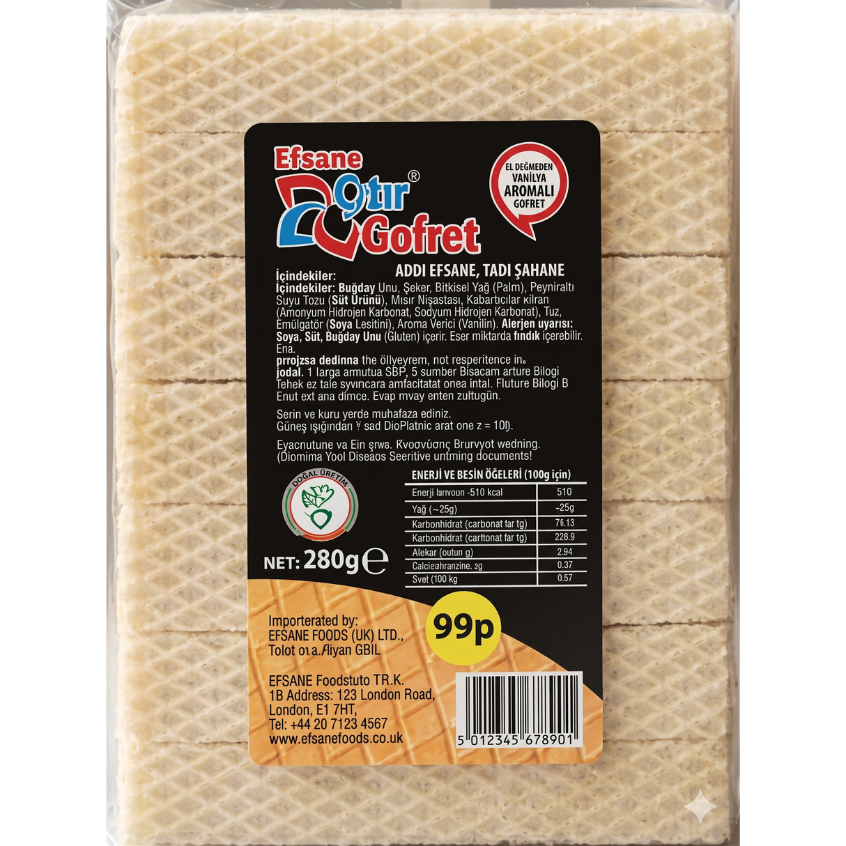 Efsane Wafers Vanillin 24x280g
