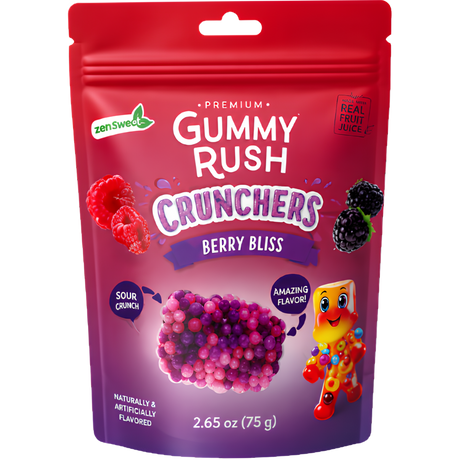 Gummy Rush Crunchers Berry Bliss  12X80g