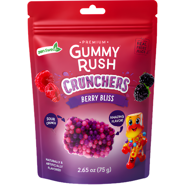Gummy Rush Crunchers Berry Bliss  12X80g