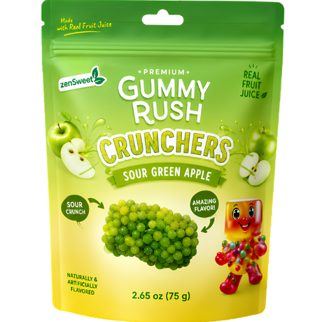 Gummy Rush Crunchers Green Apple 12X80g