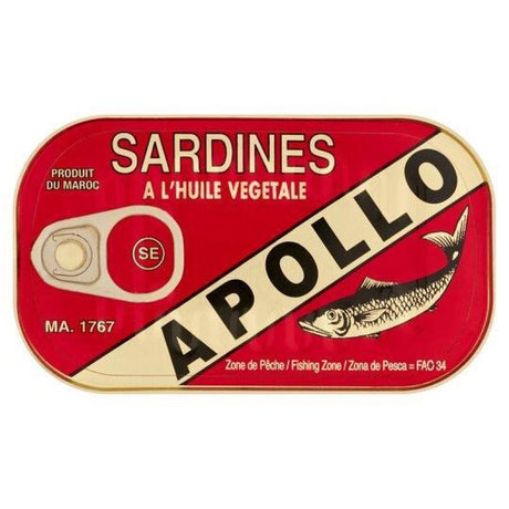 Apollo Sardines In Vegetable Oil 50X125G dimarkcash&carry