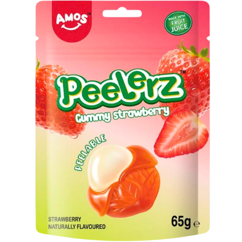 Amos Peelerz Gummy ( Halal ) Strawberry 12x65g dimarkcash&carry