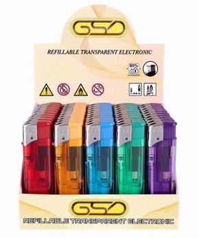 GSD Transparent Electronic Lighters 50pack dimarkcash&carry
