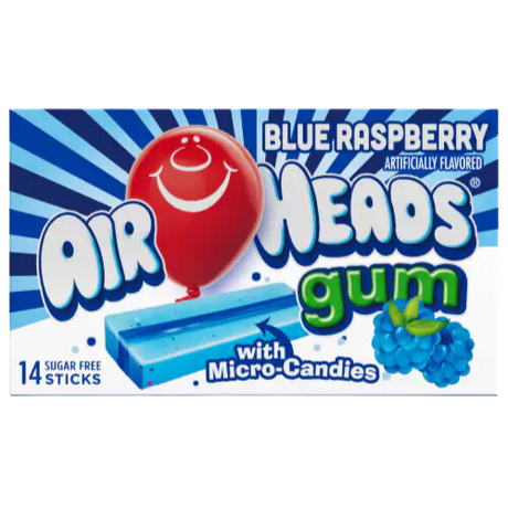 Airheads Blue Raspberry Chewing Gum 12X34G (1.185Oz) dimarkcash&carry