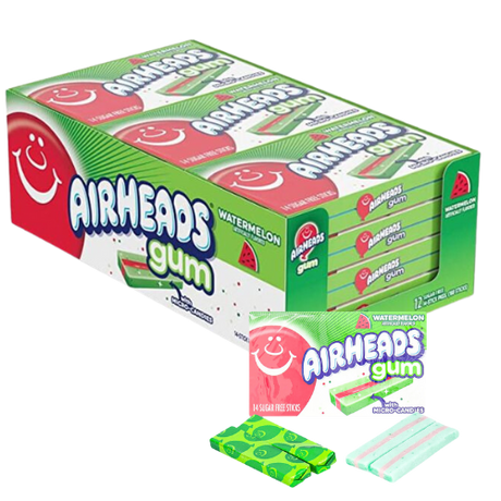 Airheads Watermelon Chewing Gum 12X34G (1.185Oz) dimarkcash&carry