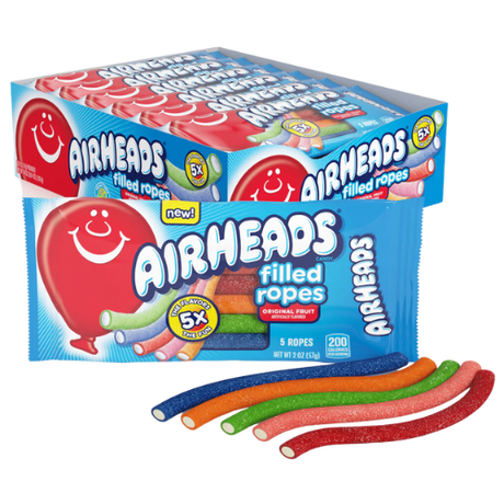 Airheads Filled Ropes (Peg Bag) Original Fruits 10X140G dimarkcash&carry