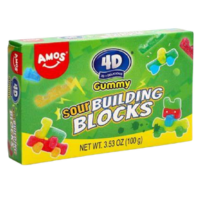 Amos 4D Sour Gummy Building Blocks 12x100g dimarkcash&carry