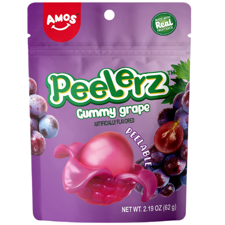 Amos Peelerz Gummy Grape Candy 12X65G dimarkcash&carry