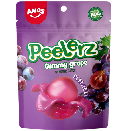 Amos Peelerz Gummy Grape Candy 12X120G dimarkcash&carry