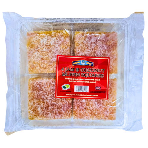 Baker Boys 4 Jam & Coconut Muffin Square Cakes dimarkcash&carry