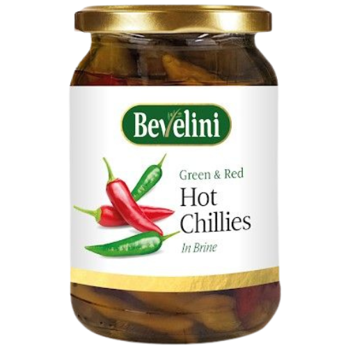 Bevelini Green & Red Hot Chillies 6X280G