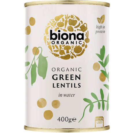 Organic Biona Lentils 6X400G-Tin