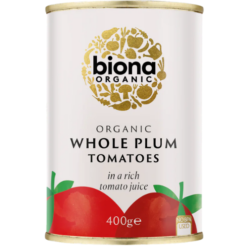 Organic Biona Whole Plum Tomatoes 12X400G