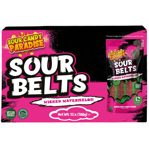 Sour Belts Wicked Watermelon 12X100G dimarkcash&carry
