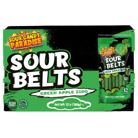 Sour Belts Green Apple 12X100G dimarkcash&carry