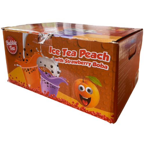 Bubble Tea Peach With Strawberry Boba 12X350Ml dimarkcash&carry