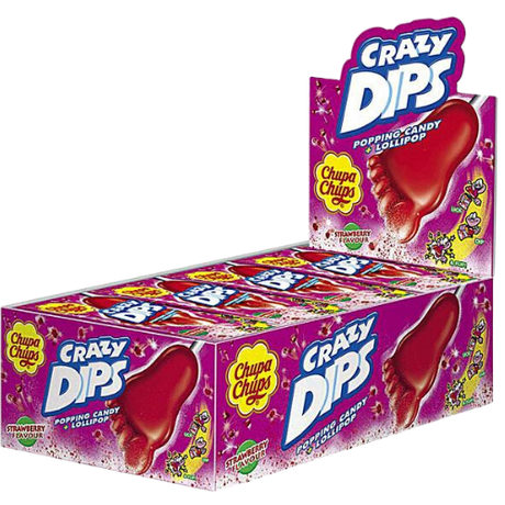 Chupa Chups Crazy Dips Strawberry Erdbeer 24X14G dimarkcash&carry