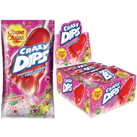 Chupa Chups Crazy Dips Strawberry Erdbeer 24X14G dimarkcash&carry