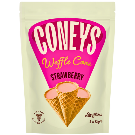 Coneys- White Cone Strawberry 12X63G dimarkcash&carry