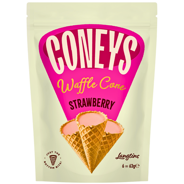 Coneys- White Cone Strawberry 12X63G dimarkcash&carry