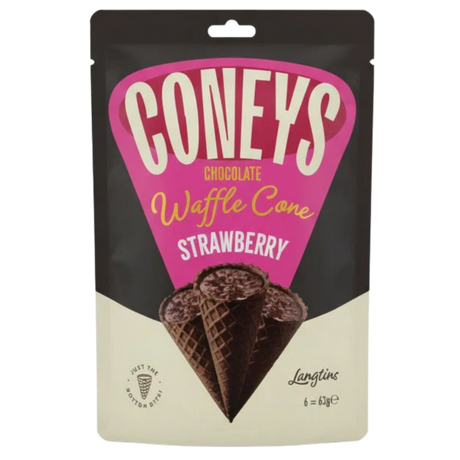 Coneys- Choc Cone Strawberry 12X63G dimarkcash&carry