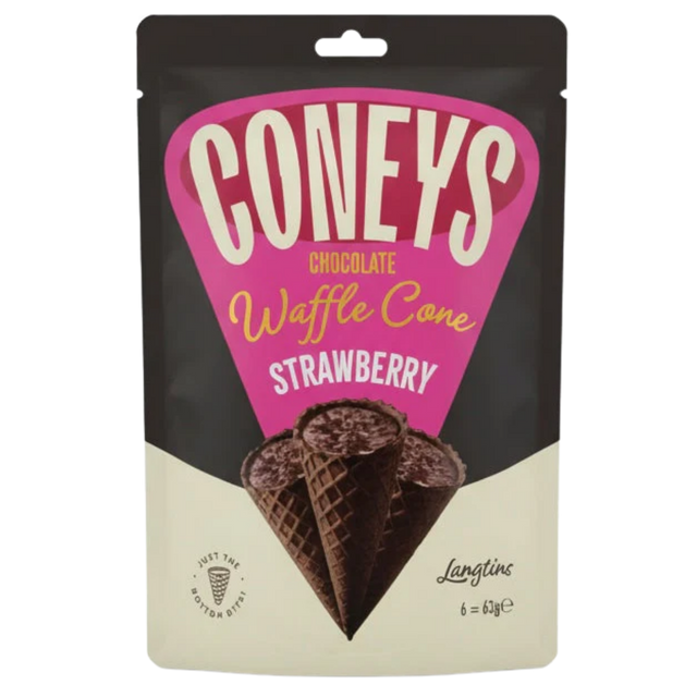 Coneys- Choc Cone Strawberry 12X63G dimarkcash&carry