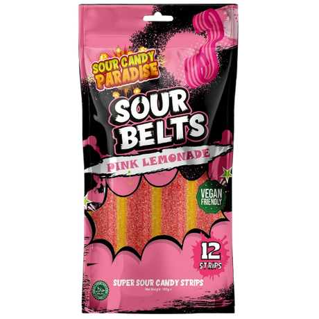 Sour Belts Pink Lemonade 12X100G dimarkcash&carry