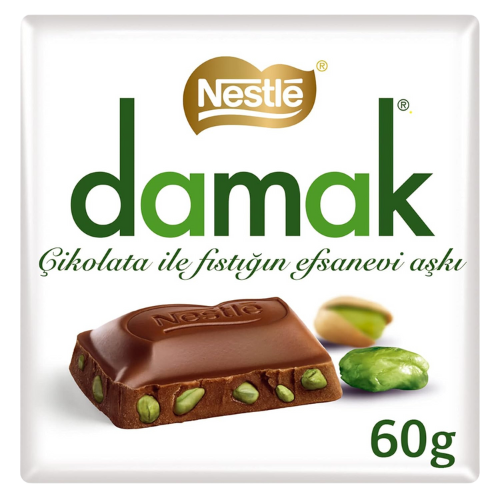 Damak Pistachios Chocolate Bar 6X60G