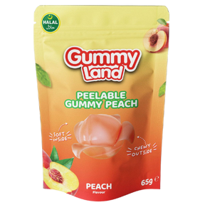 Gummy Land Peelable Gummy Peach (Halal) 12X65G dimarkcash&carry