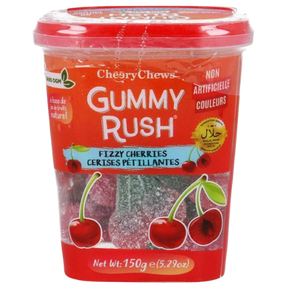 Gummy Rush Tubs Fizzy Cherries 12X150G dimarkcash&carry