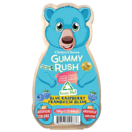 Gummy Rush Bear Tubs Blue Raspberry 24X160G dimarkcash&carry