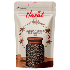 Hazal (504) Black Peppercorns 8X80G dimarkcash&carry