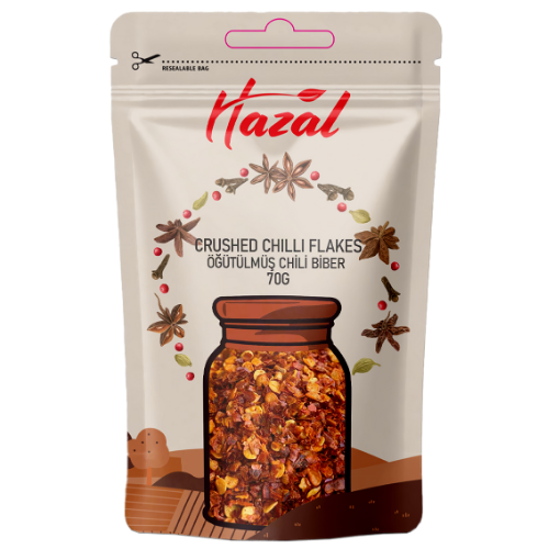Hazal (519) Crushed Chilli Flakes 8X70G dimarkcash&carry