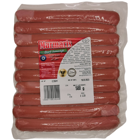 Marmaris Beef Sausage Halal 10X500G dimarkcash&carry