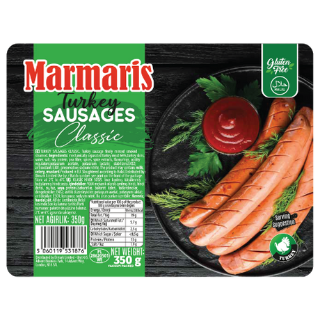 Marmaris Turkey Classic Sausages Halal 12X350G dimarkcash&carry