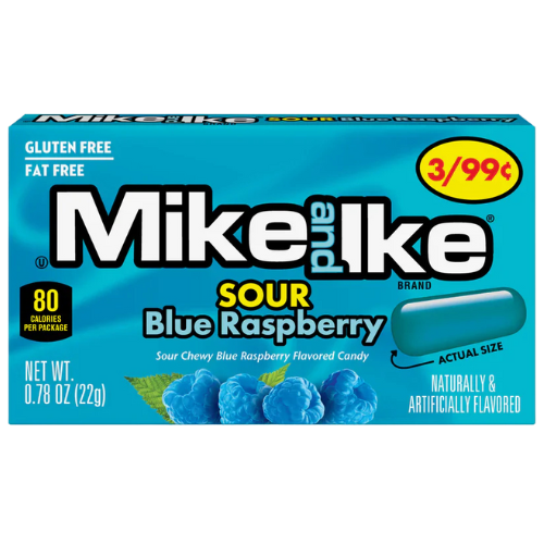 Mike & Ike Sour Blue Raspberry 24x22g (small) dimarkcash&carry