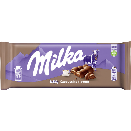 Milka Bubbly Cappuccino Chocolate Bar 12X97G