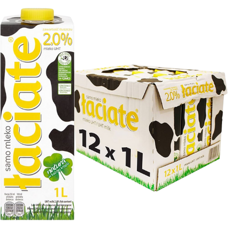 Mlekpol Milk Uht 2.0% Laciate 12X1L Yellow dimarkcash&carry