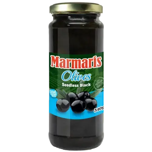 Marmaris Black Pitted Olives 12X450G